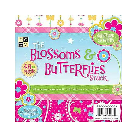 DCWV Paper Stack Blossom Butterflies