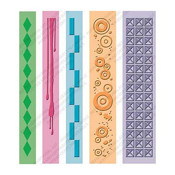 Provo Craft Cuttlebug Embossing Folder A2 Border Set - Pop Culture