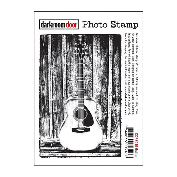 Darkroom Door Rubber Stamp - Guitar