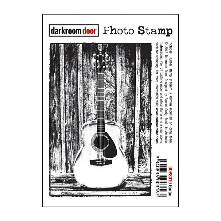 Darkroom Door Rubber Stamp - Guitar