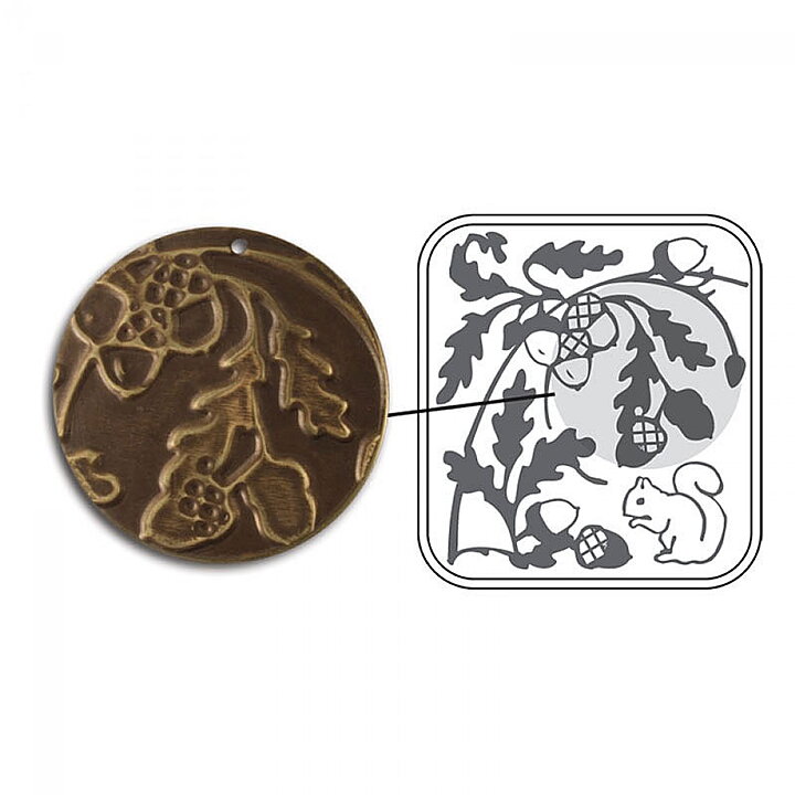 Sizzix DecoEmboss Dies Vintaj - Acorn Hollow
