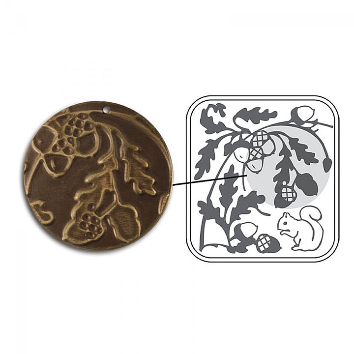 Sizzix DecoEmboss Dies Vintaj - Acorn Hollow