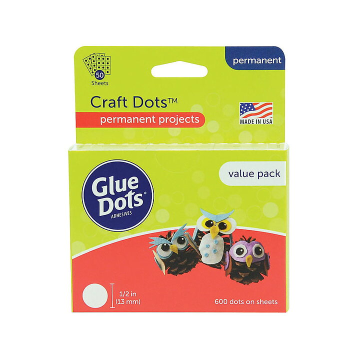 Glue Dots Permanent - Craft 600 Dots Value Pack