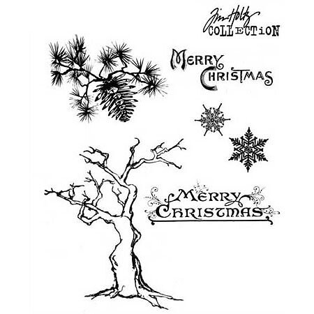 Tim Holtz Stampers Anonymous set - Winter Sketchbook