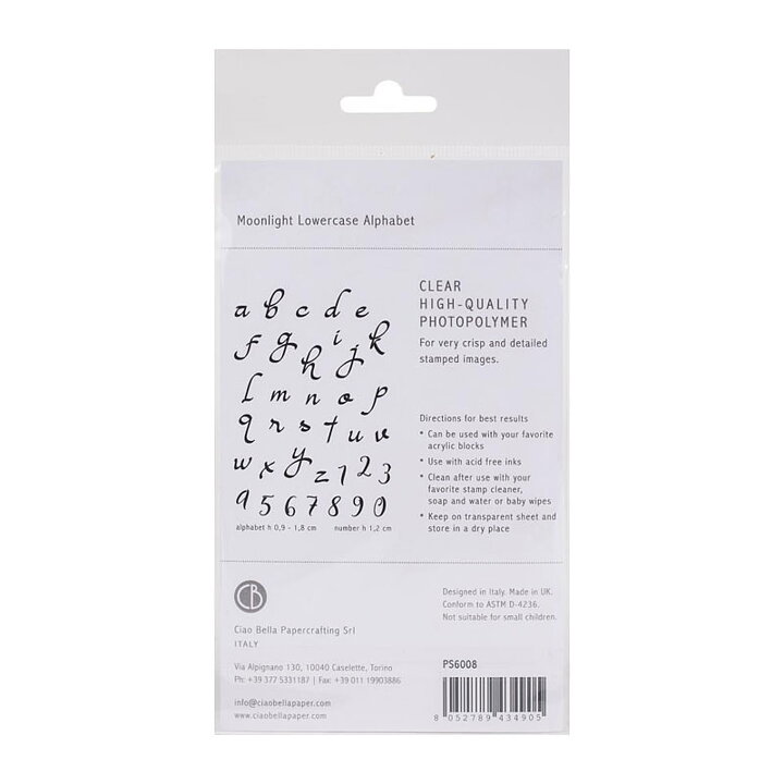 Ciao Bella Stamping Art Clear Stamps - Alphas Moonlight Lowercase