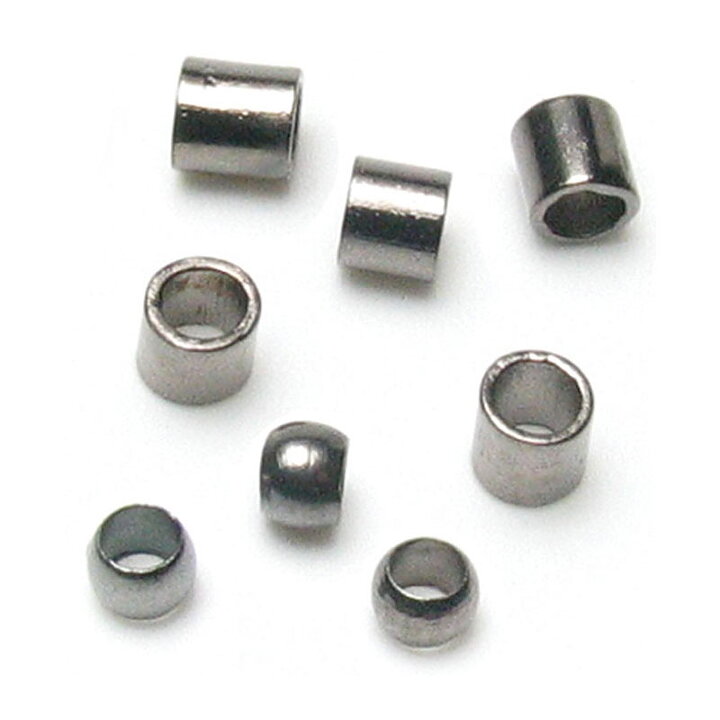 Cousin Basic Metal Findings - Gunmetal Crimp Tubes & Beads 2 mm