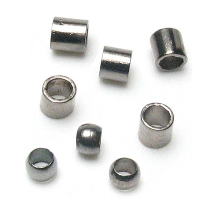 Cousin Basic Metal Findings - Gunmetal Crimp Tubes & Beads 2 mm