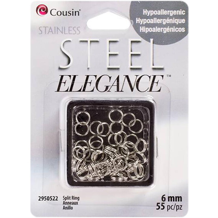 Cousin Stainless Steel Elegance - Split Ring 6 mm