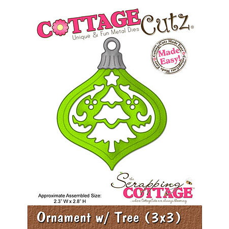 Cottage Cutz Dies 3x3 Christmas Ornament w/ Tree