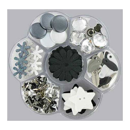Spare Parts Embellishment Assortment Black & White