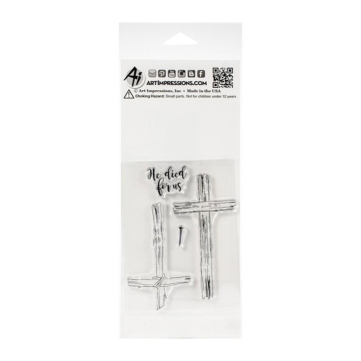 Art Impressions Clear Stamps Bible Journaling - Rugged Crosses Set