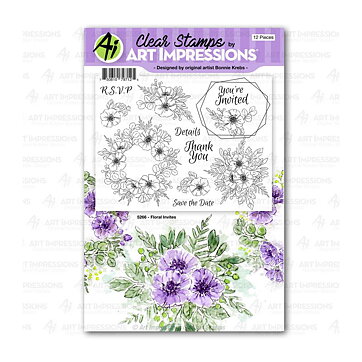 Art Impressions Clear Stamps - Floral Invites