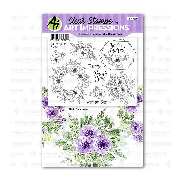 Art Impressions Clear Stamps - Floral Invites
