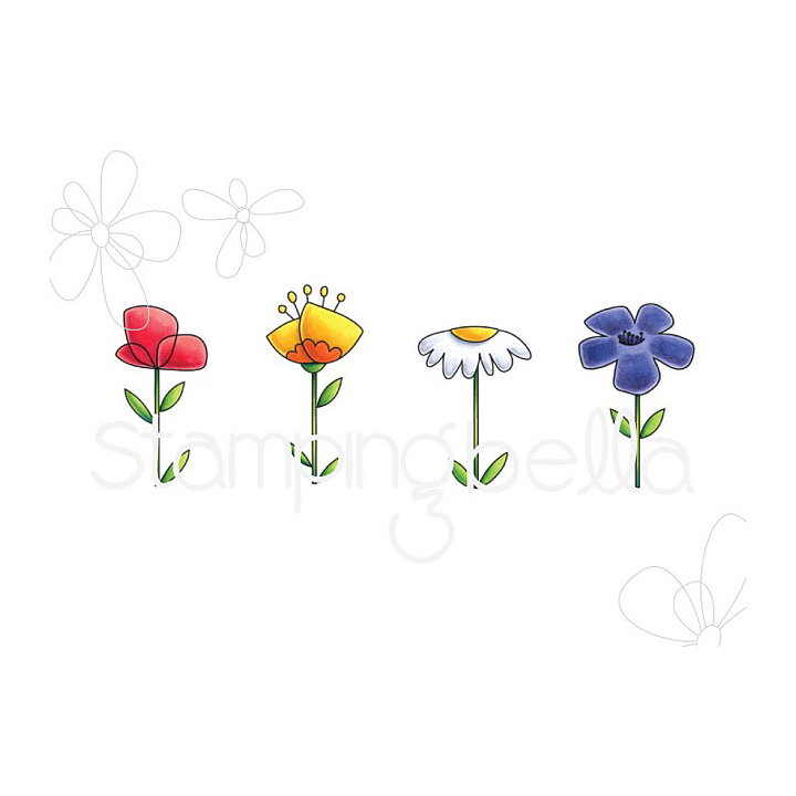 Stamping Bella Cling Rubber Stamps - Little Bits Floral Set