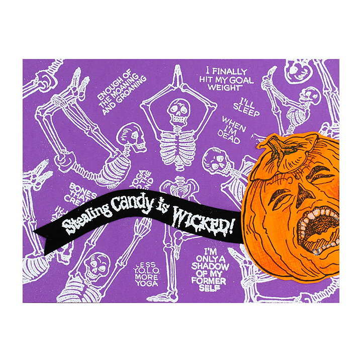 Stampendous Perfectly Clear Stamps - Skeleton Yoga