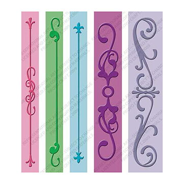 Provo Craft Cuttlebug Embossing Folder A2 Border Set - Iron Works