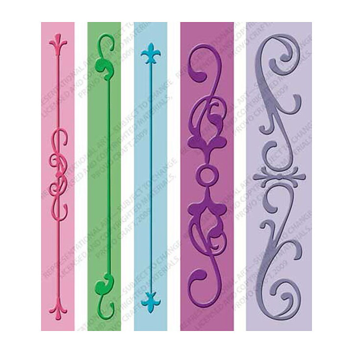 Provo Craft Cuttlebug Embossing Folder A2 Border Set - Iron Works