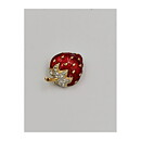 Brooch - Strawberry with Rhinestones