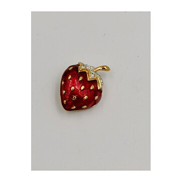 Brooch - Strawberry with Rhinestones