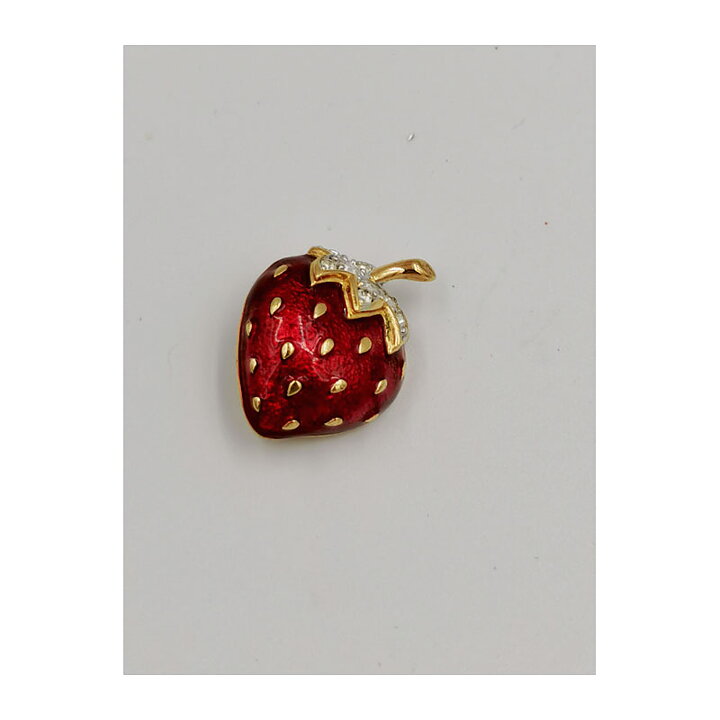 Brooch - Strawberry with Rhinestones