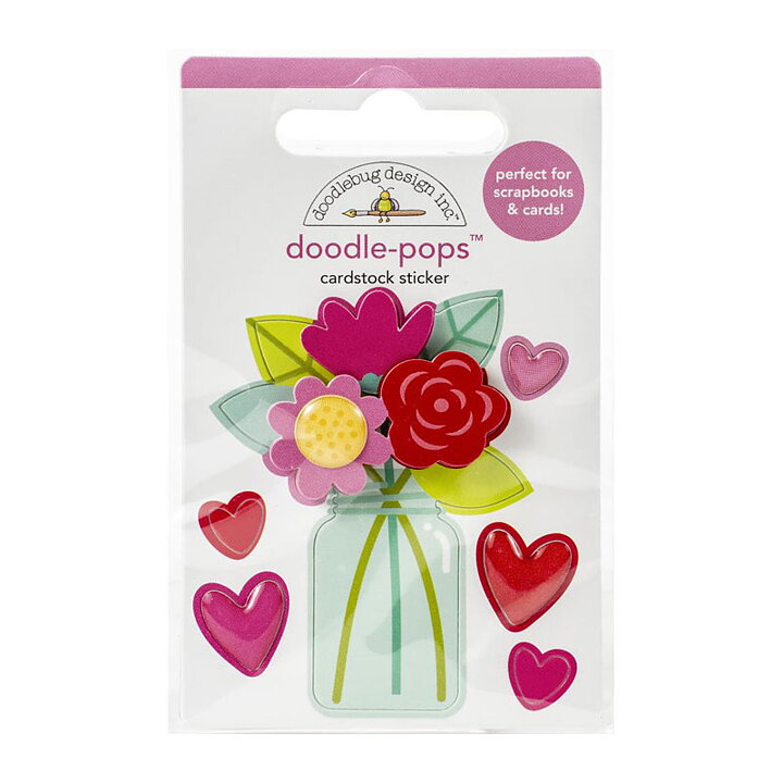 Doodlebug Doodle-Pops 3D Cardstock Stickers - Love You Bunches