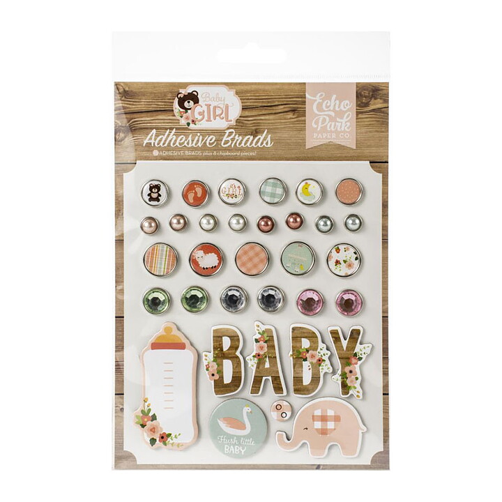 Echo Park Decorative Brads - Baby Girl