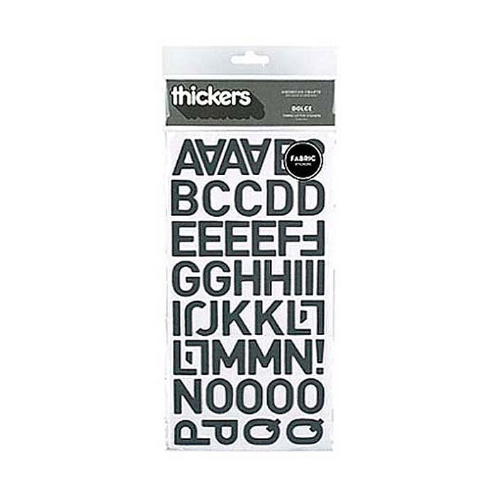 American Crafts Thickers Fabric Stickers - Dolce Charcoal