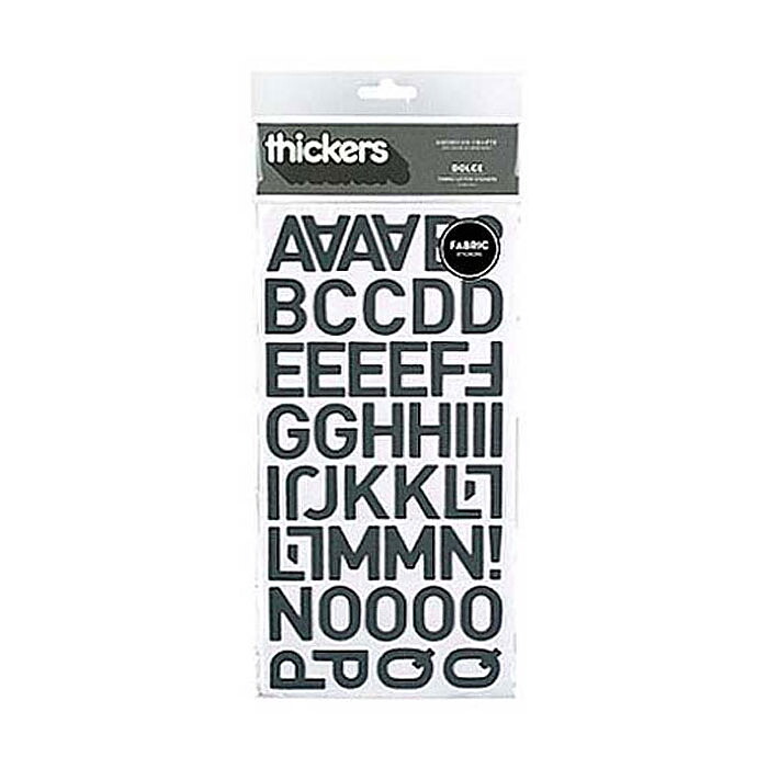 American Crafts Thickers Fabric Stickers - Dolce Charcoal