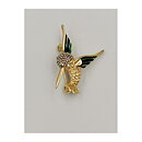 Brooch Attwood & Sawyer - Hummingbird Enamelled with Rhinestone