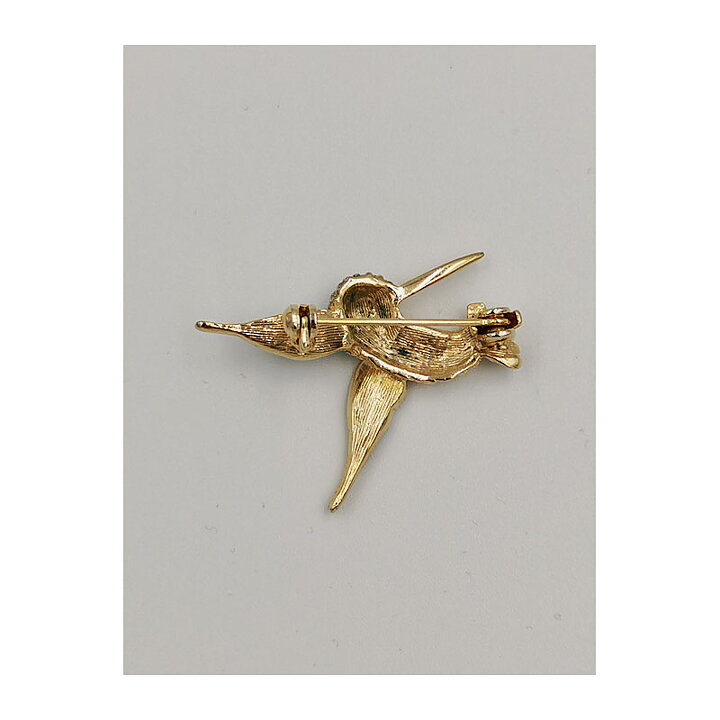 Brooch Attwood & Sawyer - Hummingbird Enamelled with Rhinestone