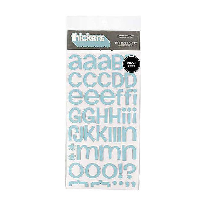 American Crafts Thickers Vinyl Stickers - Rootbeer Float Blue