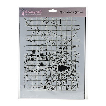 Dress My Craft Stencil A4 - Splatter With Lines