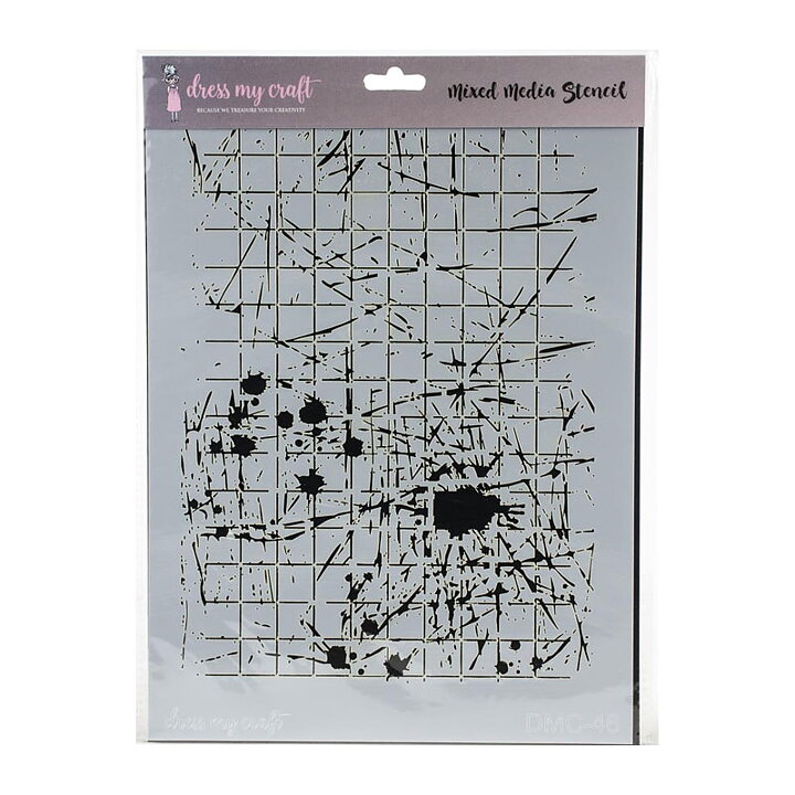 Dress My Craft Stencil A4 - Splatter With Lines