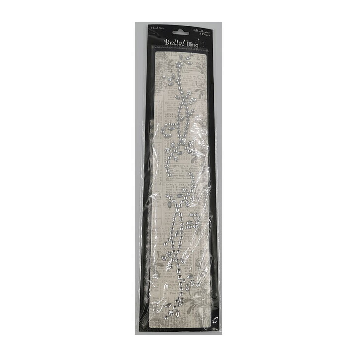 Bella! Bling Floral Strip - Silver