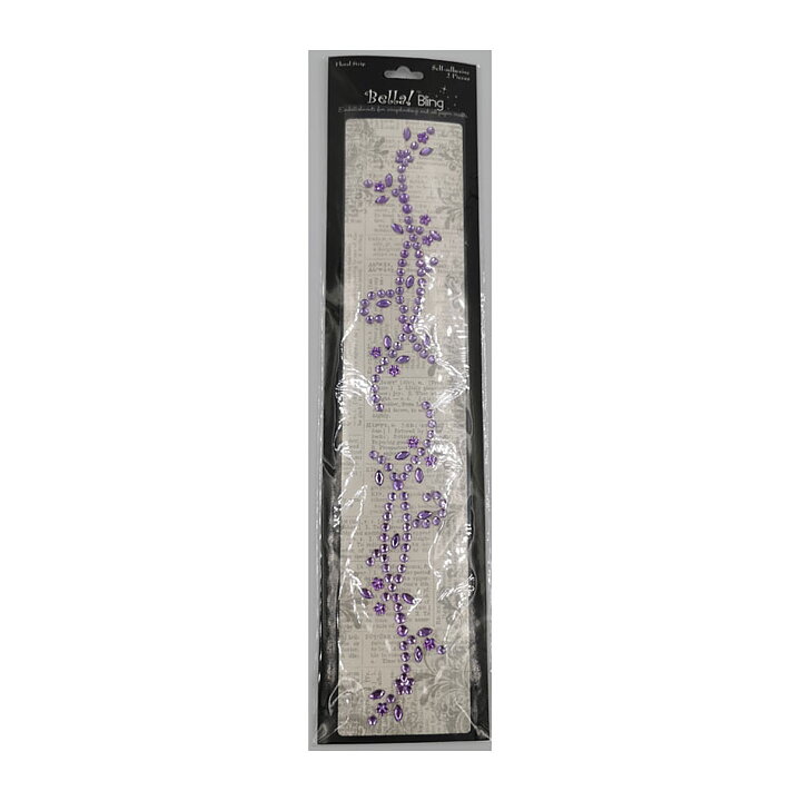 Bella! Bling Floral Strip - Purple