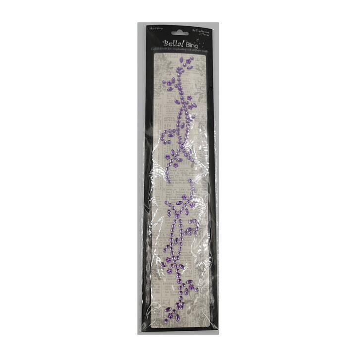 Bella! Bling Floral Strip - Purple