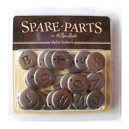 Buttons Alpha Antique Silver