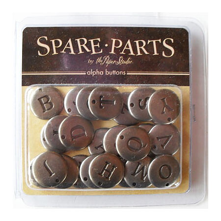 Buttons Alpha Antique Silver