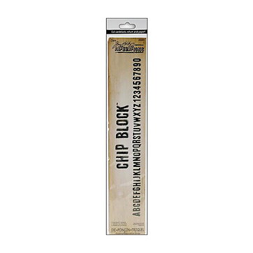 Tim Holtz Sizzix Alterations Die Sizzlits Decorative Strips - Alphabet Chip Block