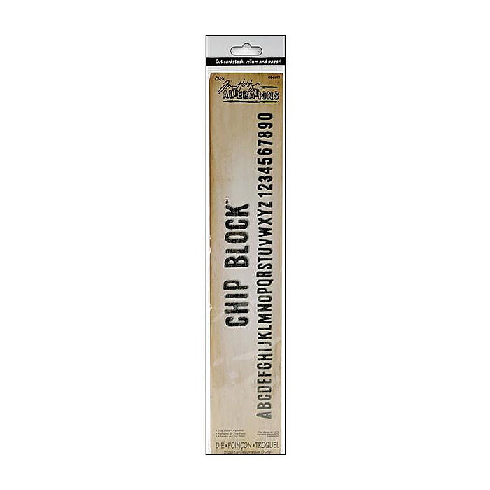 Tim Holtz Sizzix Alterations Die Sizzlits Decorative Strips - Alphabet Chip Block