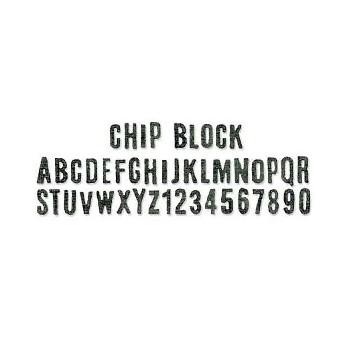 Tim Holtz Sizzix Alterations Die Sizzlits Decorative Strips - Alphabet Chip Block