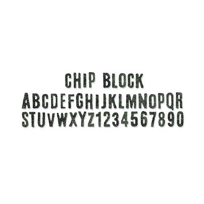Tim Holtz Sizzix Alterations Die Sizzlits Decorative Strips - Alphabet Chip Block