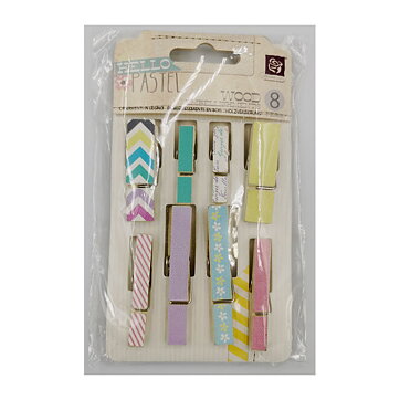 Prima Marketing Wood Clips - Hello Pastel