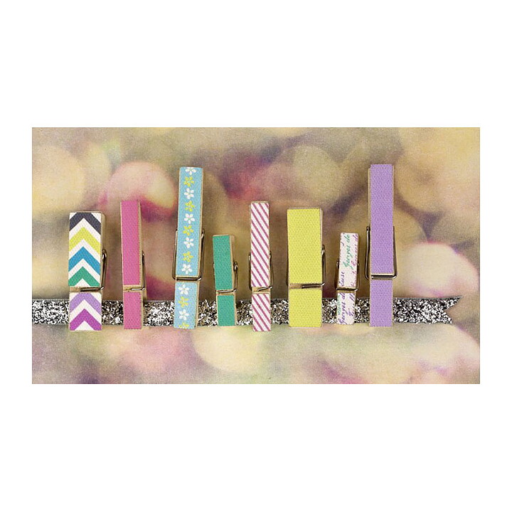 Prima Marketing Wood Clips - Hello Pastel