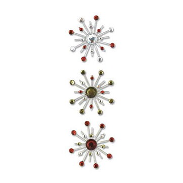 Brads - Sparkle Burst Holly & Berries