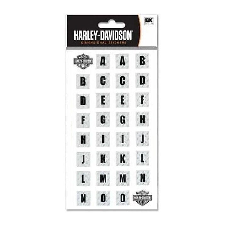 Harley Davidson Stickers - Silver Mylar Alphabet & Numbers