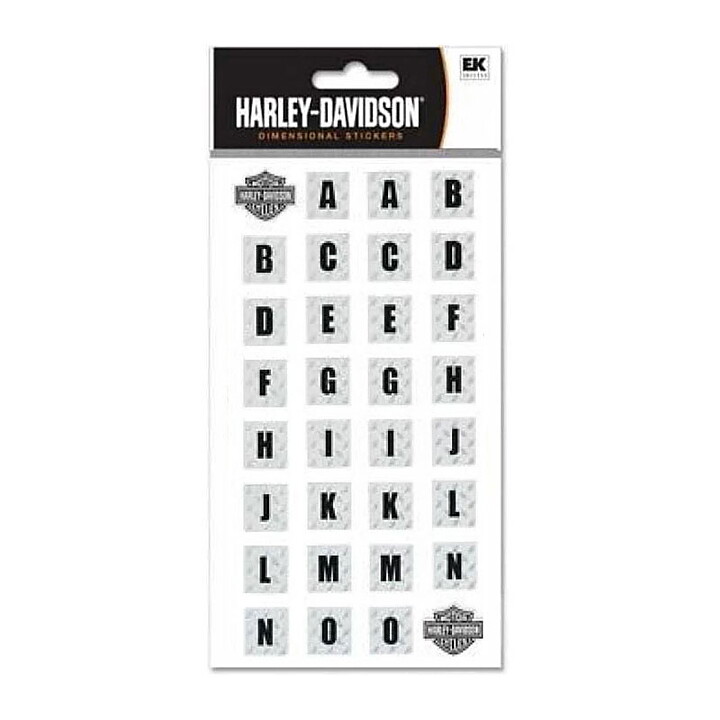Harley Davidson Stickers - Silver Mylar Alphabet & Numbers