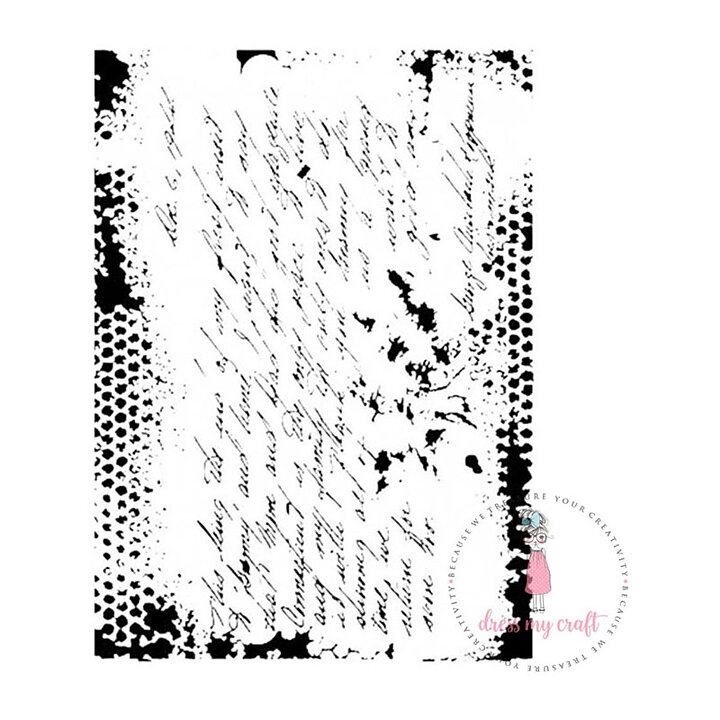 Dress My Craft Stencil A4 - Vintage Script