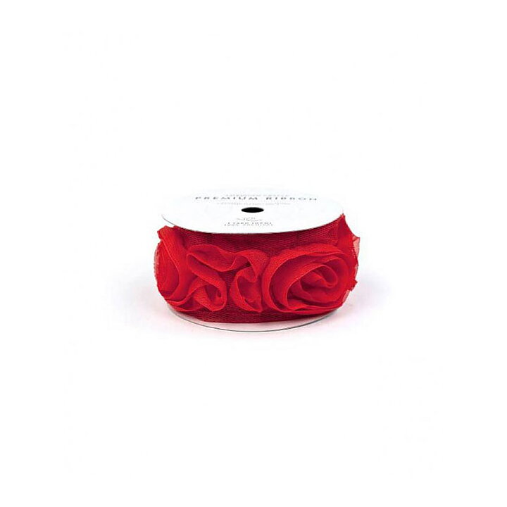 American Crafts Ribbon Ruban Premium - Rose Rouge