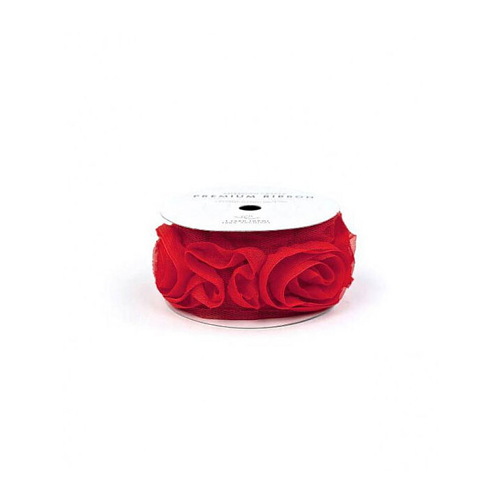 American Crafts Ribbon Ruban Premium - Rose Rouge
